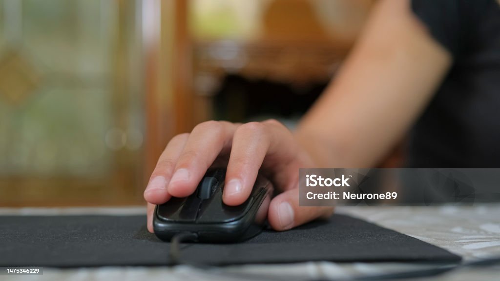 Mouse Use Computer Woman Use Pc Mouse Device While Work From Home Smart Working Tech ...