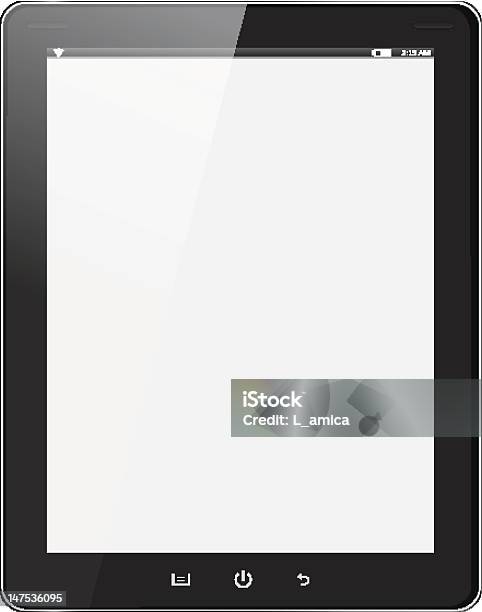 Ilustración de Tablet Pc Negro Sobre Fondo Blanco y más Vectores Libres de Derechos de Blanco - Color - Blanco - Color, Brillante, Color negro