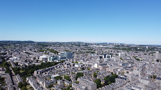 The south side of Aberdeen, Scotland from the sky.