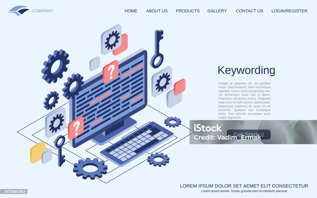 Keyword Sign Process Steps Keywording Process Vector Concept Stock Illustration - Download Image ...
