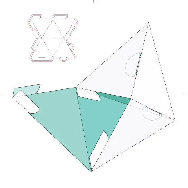 Vector illustration of Custom Pyramid Box