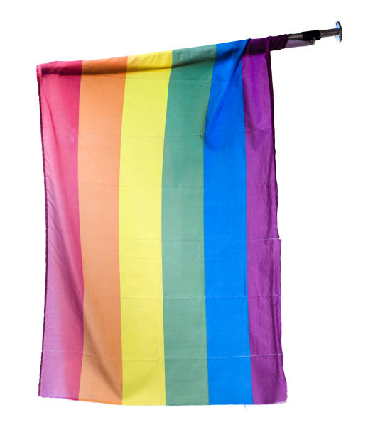 孤立したプライドフラグ - symbols of peace flag gay pride flag banner ストックフォトと画像