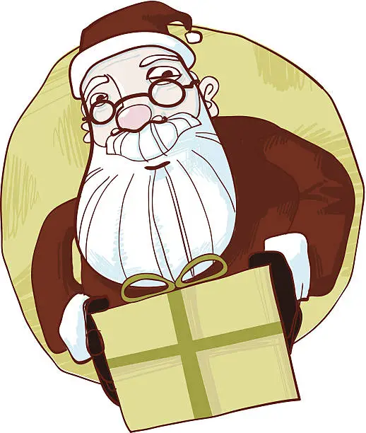 Vector illustration of Santa's got a present for someone special!