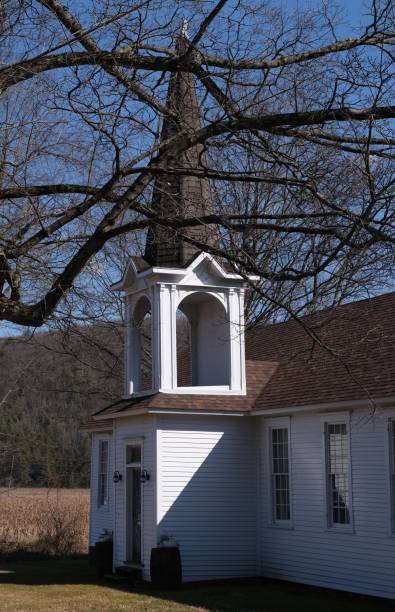 istock Old white church in the countryside 1475369442
