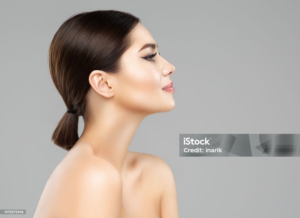 Woman Face Profile Beautiful Girl With Perfect Nose And Full Lips Side Woman Face Profile Beautiful Girl With Perfect Nose And Full Lips Side