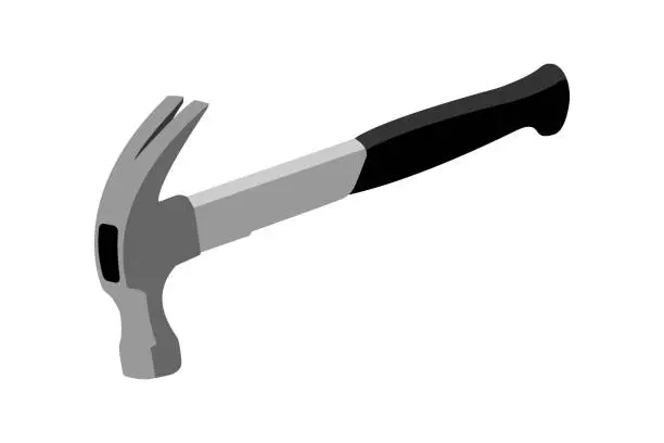 Vector illustration of Claw hammer isolated
