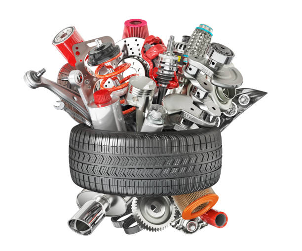 istock Auto parts isolation on a white background. 3d illustration 1475376293