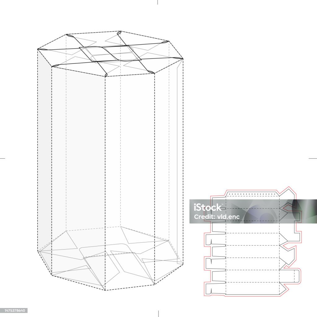 Octagonal Retail Box Stock Illustration - Download Image Now - Blank ...