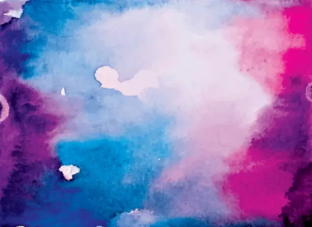 Vector illustration of Abstract purple-blue watercolor background.