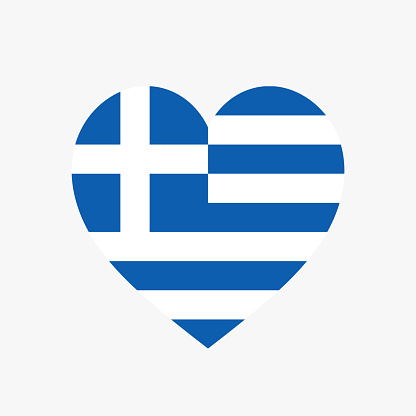 Greek heart flag. Vector illustration. EPS10