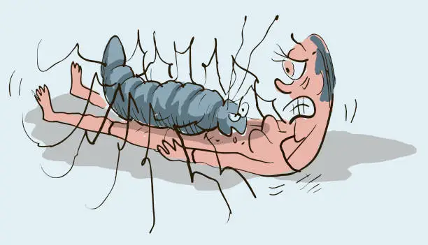 Vector illustration of insect phobia