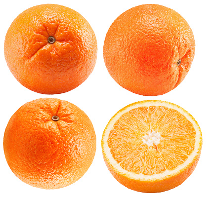 collection of orange isolated on a white background.