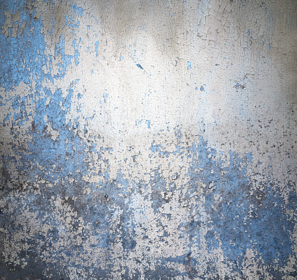 Texture background grunge old blue white stone wall, full frame