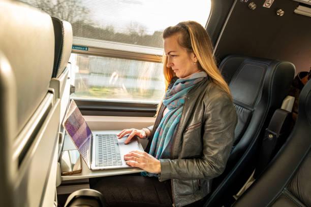 istock a woman works on a laptop while driving 1475386855
