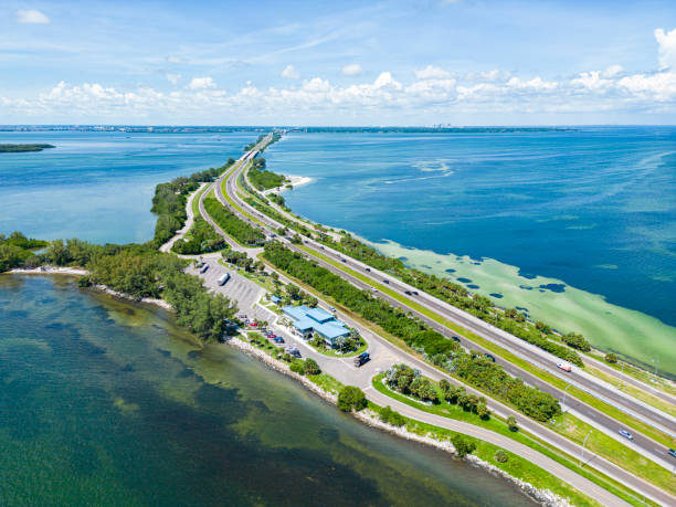 istock Aerial view of the Skyway Bridge Rest Area 1475387183