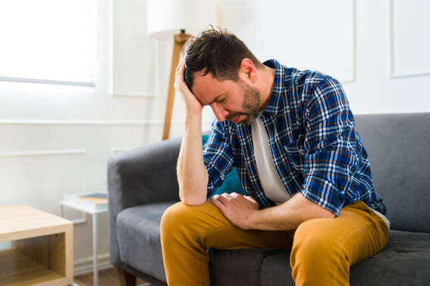istock Stressed caucasian man with a lot of problems 1475394820