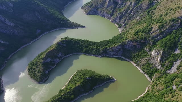 Meanders at rocky river Uvac in southwest Serbia