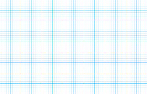 niebieski wzór papieru siatki. szablon arkusza w kratkę dla strony notatnika w szkolnej edukacji matematycznej, pracy biurowej, notatkach, kreśleniu, kreśleniu, inżynierii lub architekturze pomiaru - drafting stock illustrations