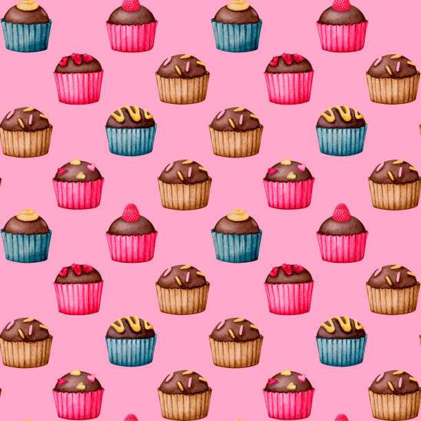 istock Seamless pattern with chocolates on a pink background. Watercolor design for Valentine's Day, Birthday, Wedding, Anniversary. Ideal for printing on packaging, wrapping, stationery, fabric. 1475403174