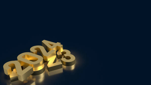 istock Gold number 2023 and 2024 for Business concept 3d rendering 1475404363