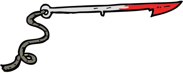 Vector illustration of cartoon whaling harpoon