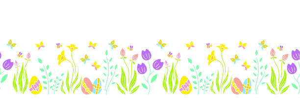 web - daffodil flower silhouette butterfly stock-grafiken, -clipart, -cartoons und -symbole