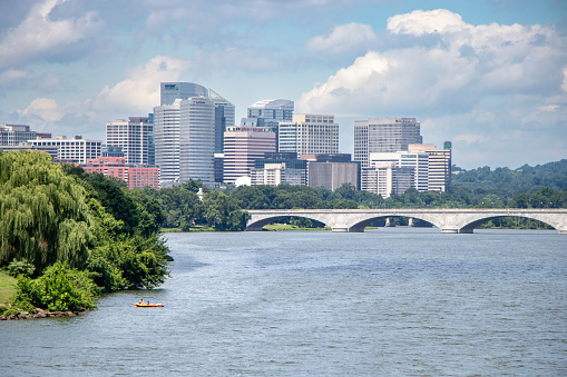 Cityscape of Arlington and Potomac River on a Sunny Summer Day - Arlington, Virginia, USA