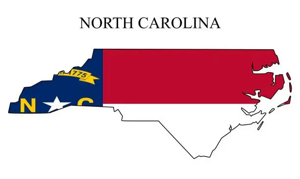 Vector illustration of North Carolina map vector illustration. Global economy. State in America. North America. United States. America. U.S.A