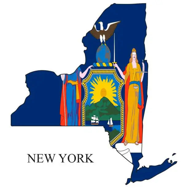 Vector illustration of New York map vector illustration. Global economy. State in America. North America. United States. America. U.S.A