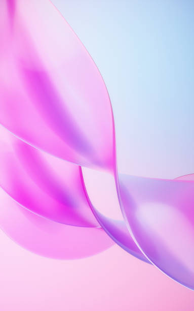 istock Flowing wave transparent glass cloth, 3d rendering. 1475418424