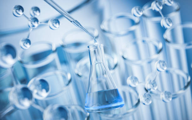 istock Chemical glassware in the laboratory, 3d rendering. 1475419057