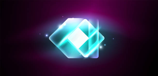 istock Neon glowing techno lines and arrows, hi-tech futuristic abstract background template 1475432590