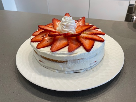 Strawberry cream cake homemade