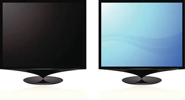 Vector illustration of LCD Monitor - Television