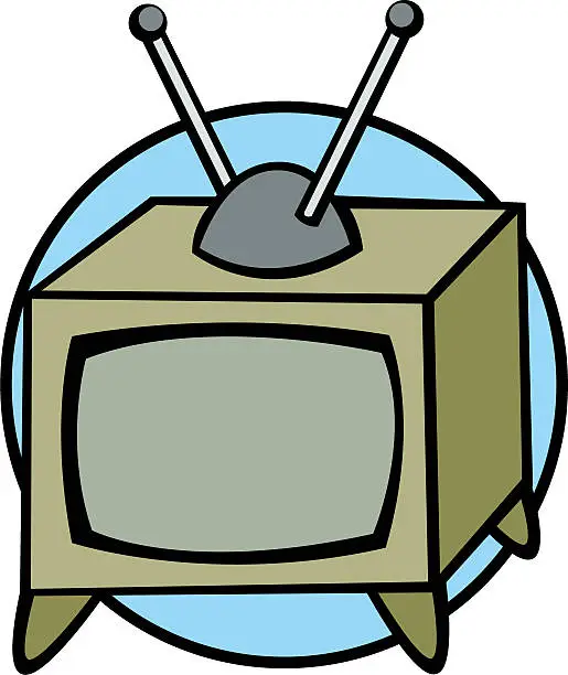 Vector illustration of antique television