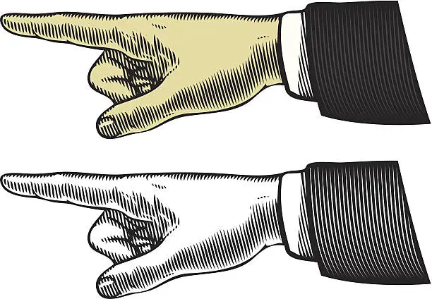 Vector illustration of Hand with pointing finger