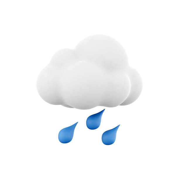 istock 3d rendering rainy weather icon. 3d render cloud with rain. Rainy weather 1475447085