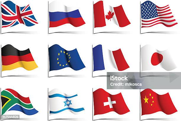 Set Of World Flags Stock Illustration - Download Image Now - USA, British Flag, Japanese Flag