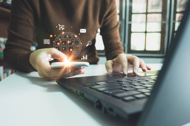 istock Search Engine optimization SEO concept, Businesswoman is using smartphone and laptop to search for information on Internet, Wireless Network, big data and accessing website information. 1475449212