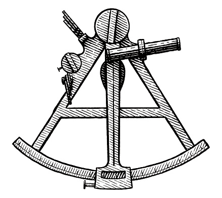 istock Vector drawing of a sextant 1475459041