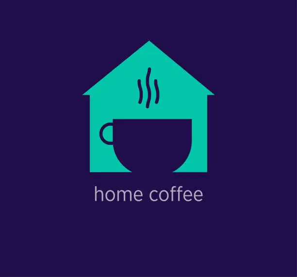 Vector illustration of Creative home coffee logo design.