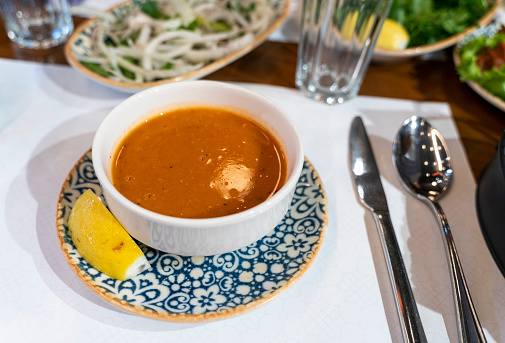 A wonderful lentil soup, warm