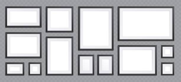 istock Composition of blank frames for pictures and photo 1475465898