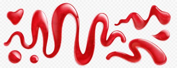 istock Drips of berry sauce, strawberry jam or syrup 1475466943