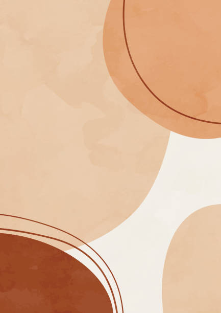 istock Modern abstract boho poster.  Earth tones organic shapes. Contemporary design for poster, banner,greeting card, flyer, social media post, story. Minimalist mid century style vector Illustration. 1475467179