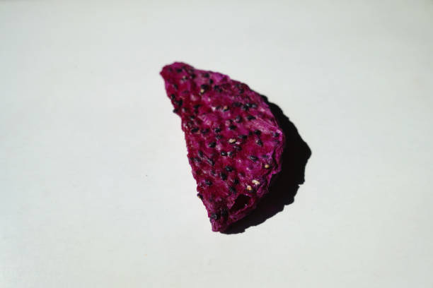 Bright purple crispy dried dragon fruit chip