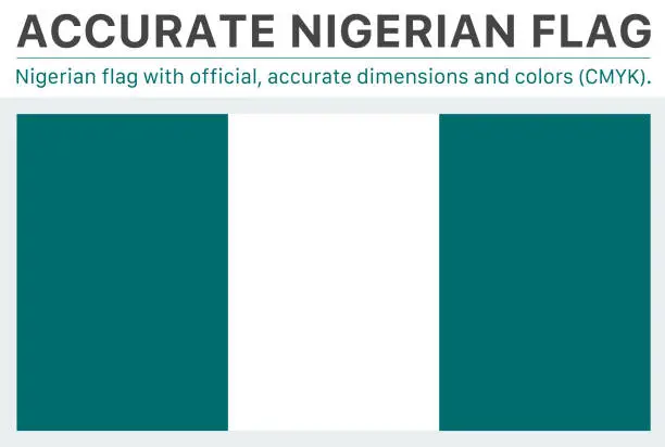Vector illustration of Nigerian Flag (Official CMYK Colors, Official Specifications)