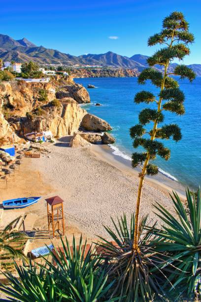 istock Beautiful view from Balcon de Europa, Nerja, Spain. Costa del Sol coast. 1475480806