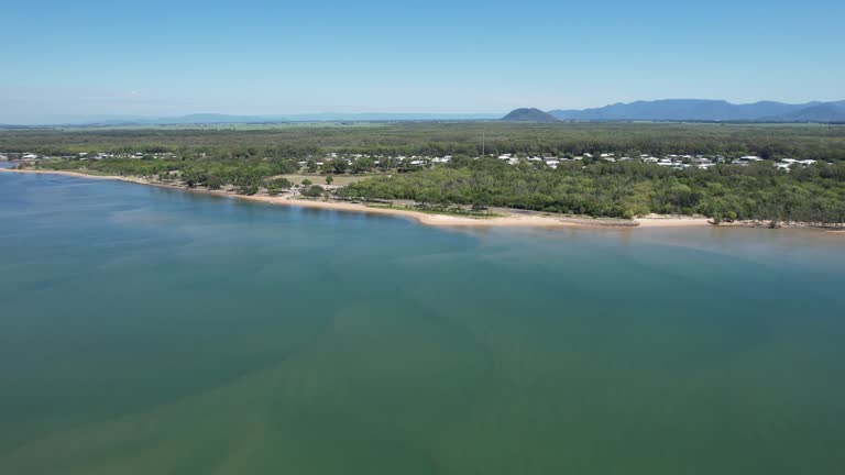 Aerial footage of Taylors Beach Queensland Australia