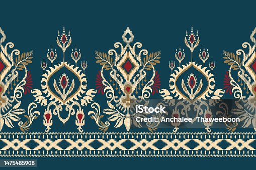 istock Ikat floral paisley embroidery 1475485908